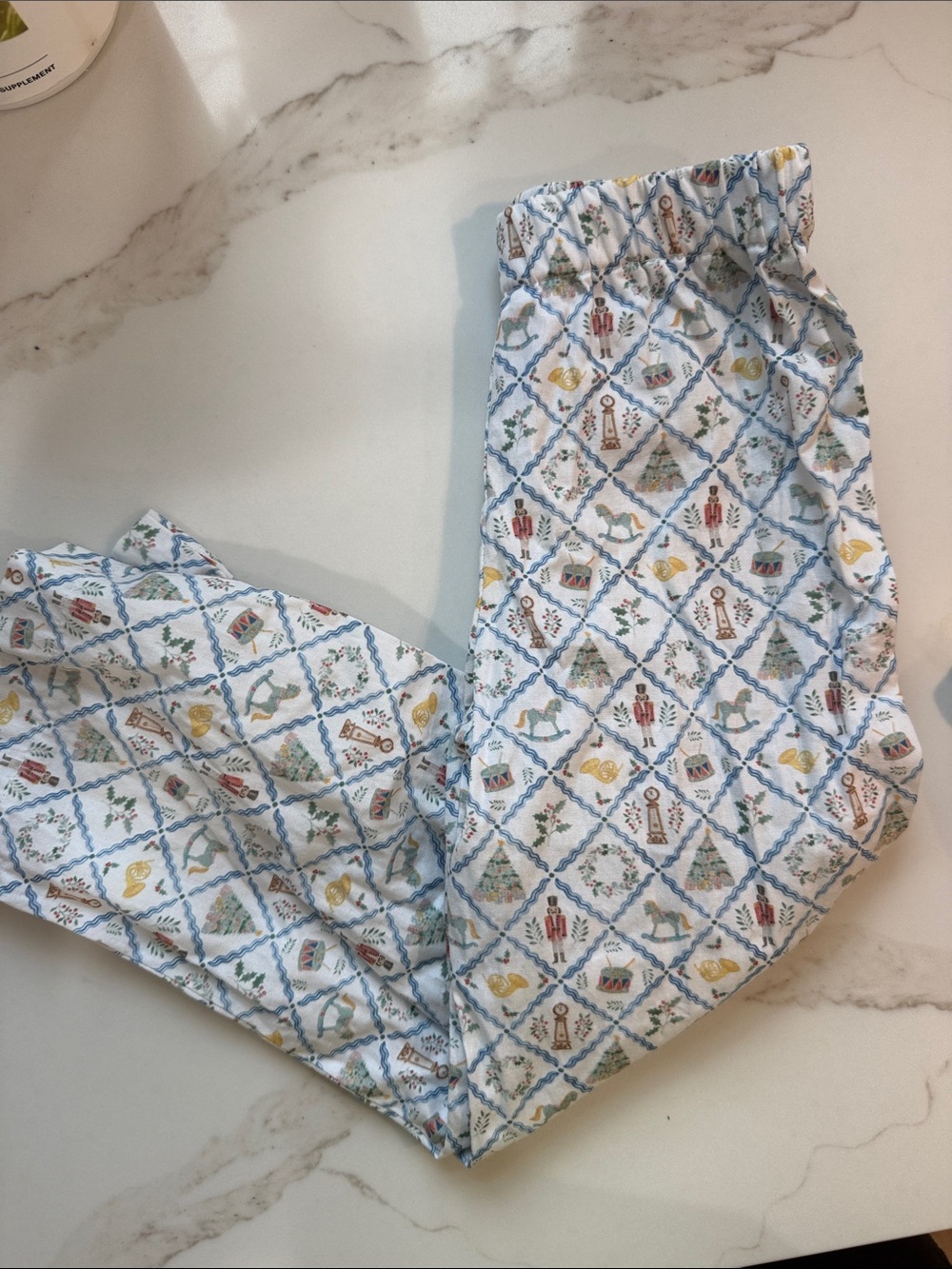 Hannah Kate Kids Cotton Pants nutcracker print - White/Blue